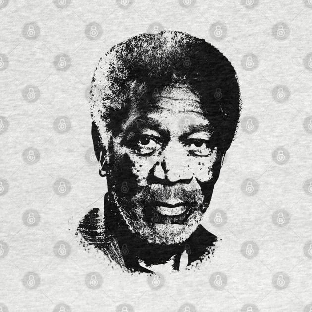 Morgan Freeman Portrait Black by phatvo